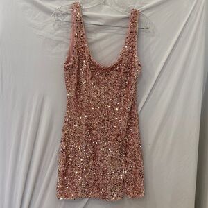 MABLE Iridescent Pink ✨ Sequin Mini Dress sz medium